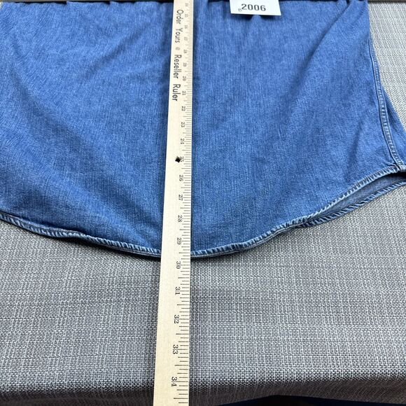 Vintage Banana Republic Denim Shirt Mens Medium Button Up Western Cowboy 90s - Picture 7 of 8